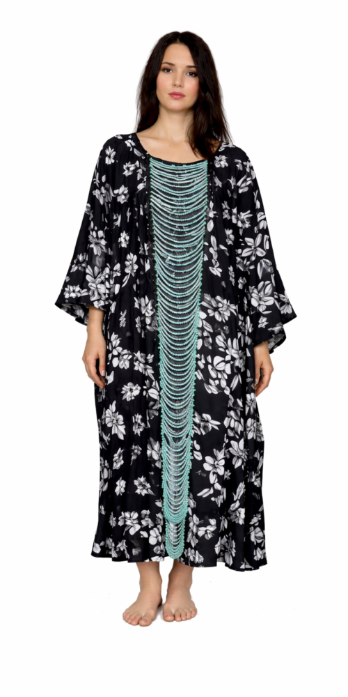 Ocean Bloom Beaded Kaftan