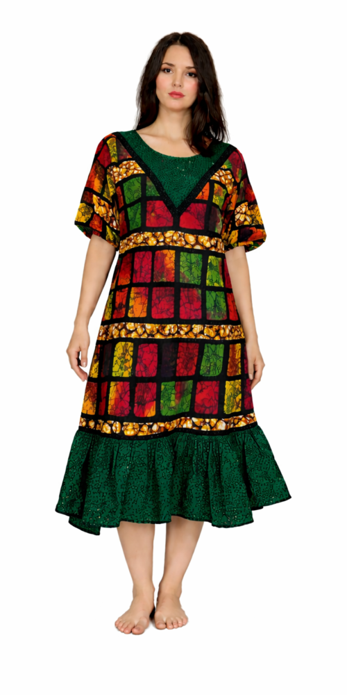 Emerald Mosaic Patchwork Dress